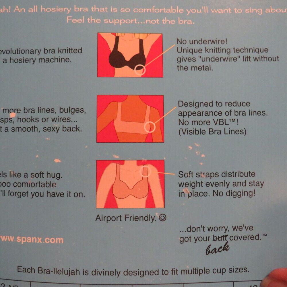 Spanx Bra-llelujah! All Hosiery Comfort Pullover Bra In Black Size 32C-D - Picture 9 of 11